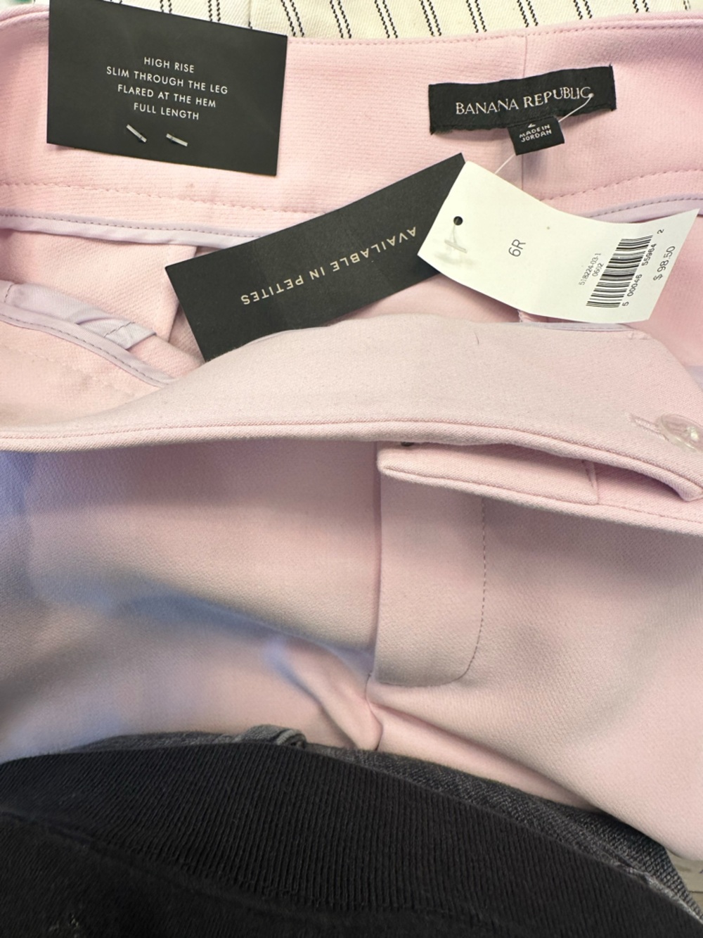 NWT Banana Republic Pink Flare Pants Washable Stretch Work Trousers High Rise 6 - Picture 6 of 7